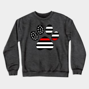 Thin Red Line Firefighter Paw Print Crewneck Sweatshirt